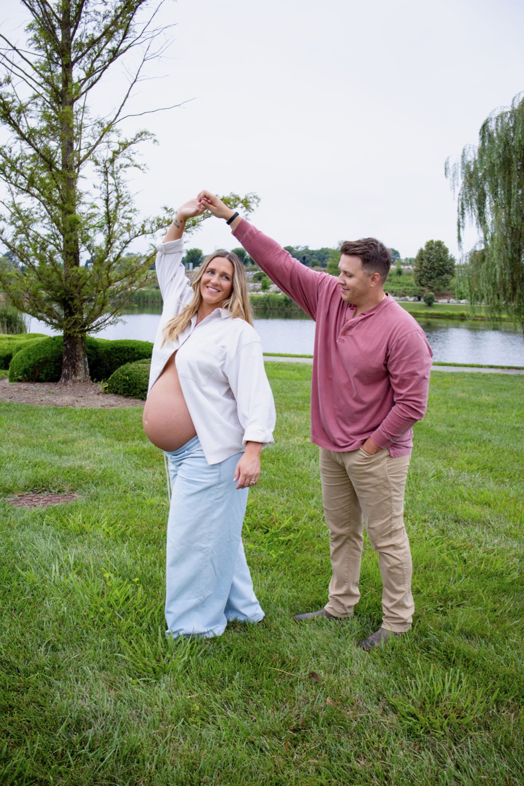 Maternity session in soft natural light